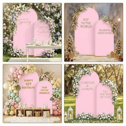Toolterritary Metal Arch Backdrop Stand and Cover Set, 8FT, 7.2FT Party Backdrop, Easy to Assemble, Backdrop Stand for Parties, Birthday, Baby Shower - color: Pink, size: 8ft,7.2ft