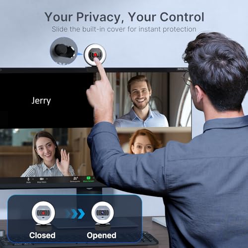 NexiGo 4K Autofocus Webcam Kit, N930E Pro UHD Webcam w/Ring Light, 1080P@60FPS, Dual Noise-Canceling Mics, Built-in Privacy Shutter, Lightweight Mini Tripod, Web Cam for Streaming/Meeting/Gaming