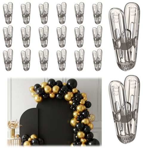 LemonRoad 20 Pack Balloon Arch Clips Plastic Spring Clamps 2.4 Inch Heavy Duty Clip for Balloon Arch Kit Birthday Decoration Crafts Backdrop Woodworking Photography Studios (Translucent Black) - color: Translucent Black