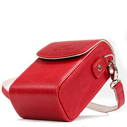 MegaGear Leather Camera Case with Strap Compatible with Canon PowerShot G7 X Mark III, G7 X Mark II, G7 X - MG1216, Red - color: Red