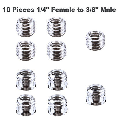 Sunmns 27 Pieces 1/4 Inch and 3/8 Inch Converter Female Male Threaded Screws Adapter Mount Set for Camera/Tripod/Monopod/Ballhead/Light Stand/Shoulder Rig