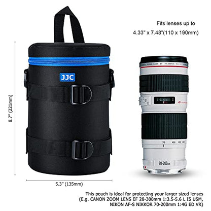 JJC Deluxe Lens Case Pouch Bag for Canon EF 70-200mm f4L IS II USM/EF 28-300mm f3.5-5.6 L IS USM, for Nikon AF-S 70-200mm f4G ED VR/AF-Nikkor 80-200mm f2.8D ED & More Lenses below 4.3" x 7.4"(D x L) - size: XXL Size