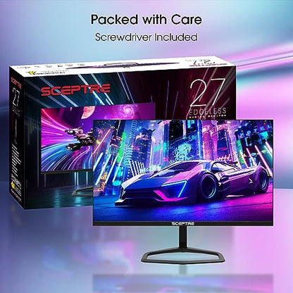 Sceptre 27-inch 240Hz Gaming Monitor 1ms 99% sRGB AMD FreeSync Premium DisplayPort x2 HDMI x2 Build-in Speakers, Machine Black (E278B-FWD240) - style: 27" 240HZ DP X2