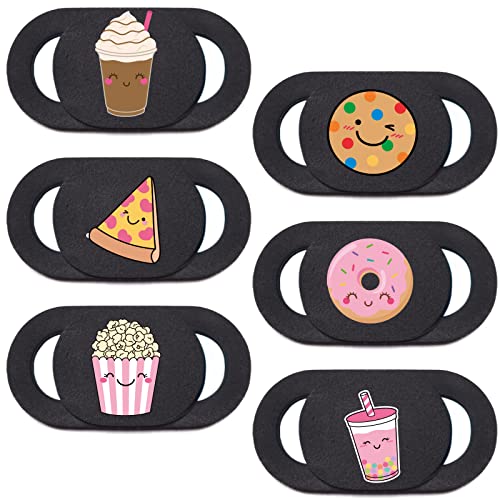 Laptop Camera Cover Slide Webcam Cover for Privacy Fits for Mini PC, PC, Surface, Tablet, Desktop Computer, Smart Phone - 6 Packs, Sweets - size: Snack