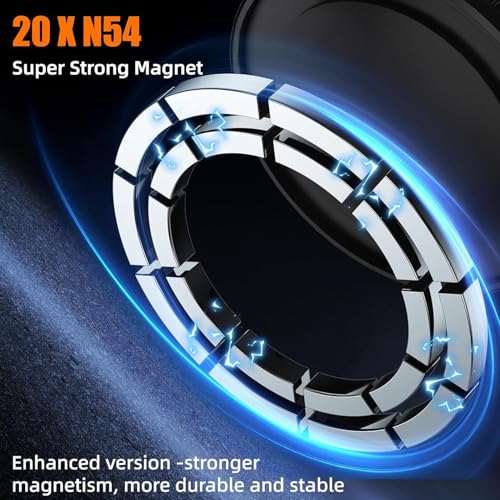 Dual Magnetic Phone Holder for Gym, Workout, Kitchen or Any Metal Surface, Magnet Base Mount & Power Magnet Phone Mount for MagSafe iPhone 17 16 15 14 13 12 Series