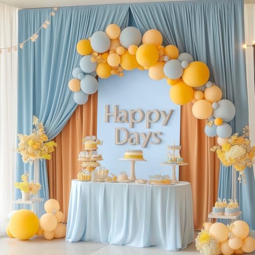 Toolterritary Metal Arch Backdrop Stand and Cover Set, 8FT, 7.2FT Party Backdrop, Easy to Assemble, Backdrop Stand for Parties, Birthday, Baby Shower - color: Blue, size: 8ft,7.2ft