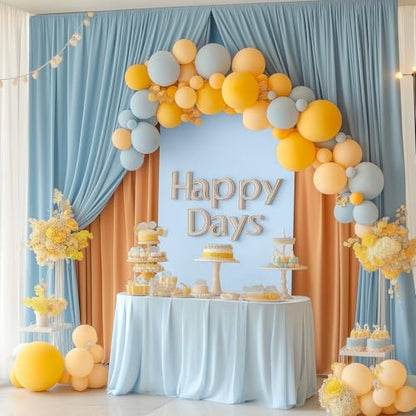 Toolterritary Metal Arch Backdrop Stand and Cover Set, 8FT, 7.2FT Party Backdrop, Easy to Assemble, Backdrop Stand for Parties, Birthday, Baby Shower - color: Blue, size: 8ft,7.2ft