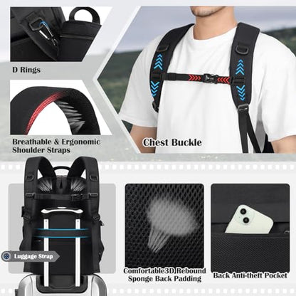 SDYSM Camera Backpack, Hardshell DSLR/SLR Camera Bag with Lens Pouch & 15.6" Laptop Compartment Waterproof Camera Case with Rain Cover Photography Backpack Compatible for Canon/Nikon/Sony/Drone Black - color: Black