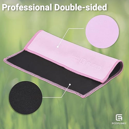 Eco-Fused Microfiber Cleaning Cloths Double-Sided - 5 Pack - 6.6 x 6.2 inch - Microfiber and Suede Cloth for Smartphones, LCD TV, Tablets, Laptop Screens, Camera Lenses (Pink) - color: 5 Pack - 6.6 X 6.2" (Pink)