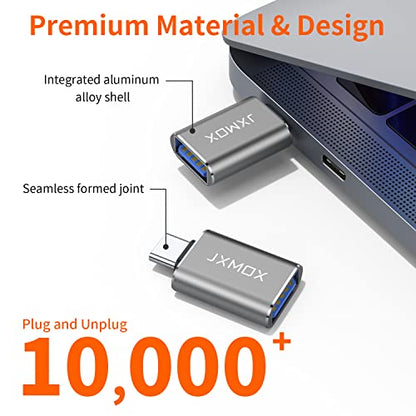 USB C to USB Adapter [2-Pack], Thunderbolt 3 to USB 3.0 OTG Adapter Compatible with MacBook Pro,Chromebook,Pixelbook,Microsoft Surface Go,Samsung Galaxy S10 S20 S21 S22 Ultra,iPhone 15 16 17 Pro Max