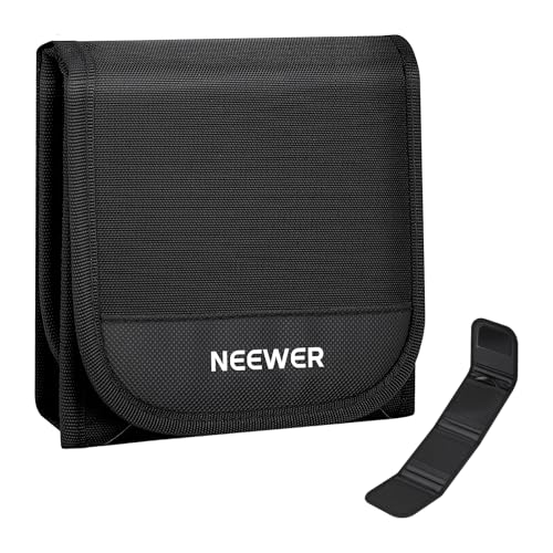 NEEWER 82mm Filter Case, Trifold Foldable Splash Resistant Protective Carry Pouch Storage Bag Accessories, Holds Up to Three 82mm Round Camera Lens Filters, PB15 - style: Pb15