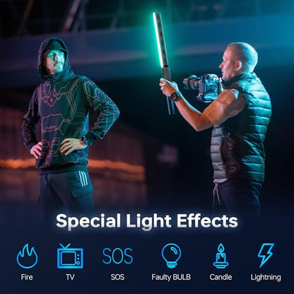 ZHIYUN CINEPEER CF100 100W RGB Light Stick Handheld LED Video Light Wand 2700K-6500K CRI 96+ TLCI 98+ Portable Fill Light with 6 Effect Continuous Output Photography Tube Combo