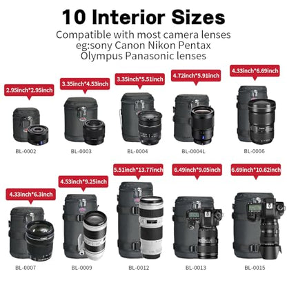 Camera Lens Case DSLR Camera Lens Bag Fits for Camera Lens - size: BL-0002