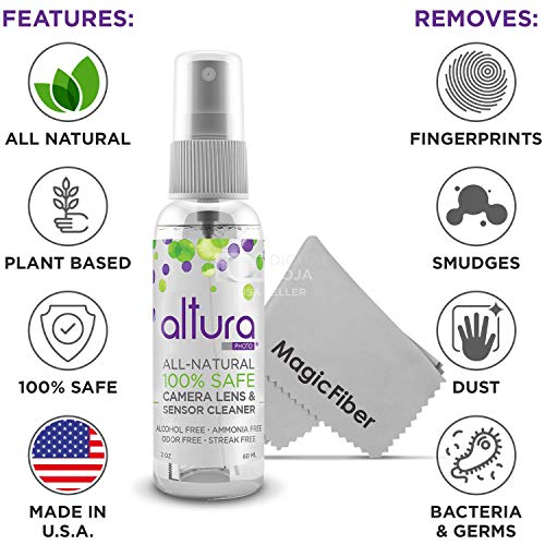 Altura Photo Camera Lens Cleaning Kit - Full Frame Lens & Sensor Cleaner | Includes All Natural Solution, Swabs, Pen, Blower, Brush, Cloths & Hard Case For Canon Nikon Sony DSLR Mirrorless - style: Full Frame