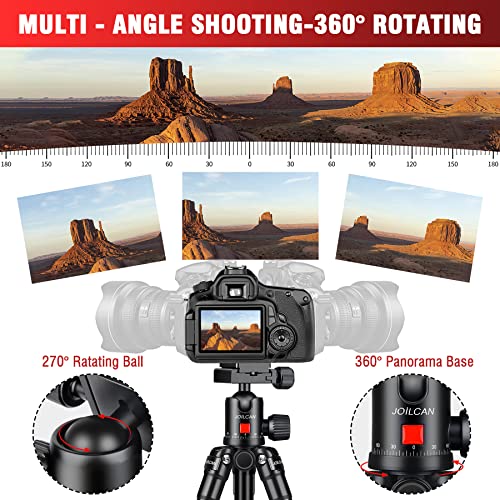 JOILCAN Mini Tripod for Camera, 21" Aluminum Desktop Tripod with 360° Ball Head, Portable Travel Tripods for DSLR Phone Projector, Load up to 15lb - size: 21 Inch
