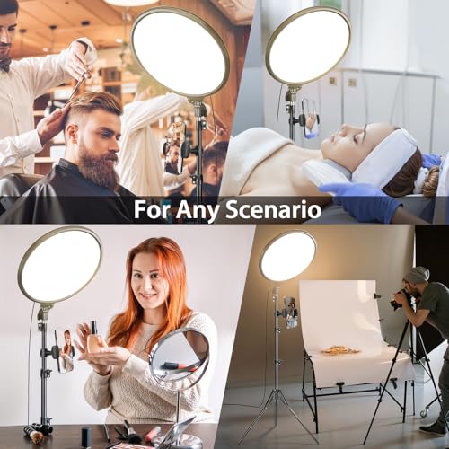 MACTREM 14in Large Ring Light with 71" Tripod Stand/Phone Clip,LCD Display 40W 6000K Full-Screen Selfie Ring Light for Live Stream, YouTube, TikTok, Video Recording, Makeup,Barber,Tattoo,Photography - size: 14 inch with Tripod Stand