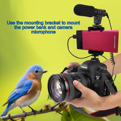 Suptig Adjustable Power Bank Holder with 2 Cold Shoe Mount for Camera Rig, Phone Mount.