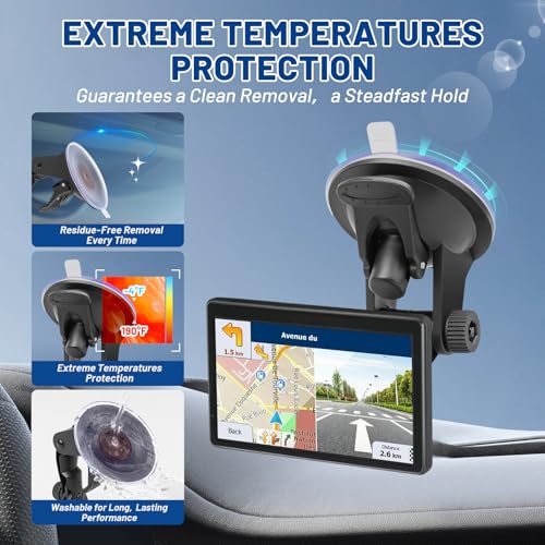 EWAY 4-Hole Direct Fit Suction Cup Mount for Backup Camera 4.3"/5" Monitor, Knob-Lock Adjustable Dashboard Windshield Monitor Mounting Bracket Holder for Car Rear View Camera Screen Display Stand