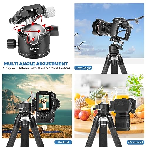 CAVIX Tripod Ball Head with 1/4" Arca Swiss Quick Release Plate Aluminium Tripod Ball Head Mount Large Ball - color: HB46A