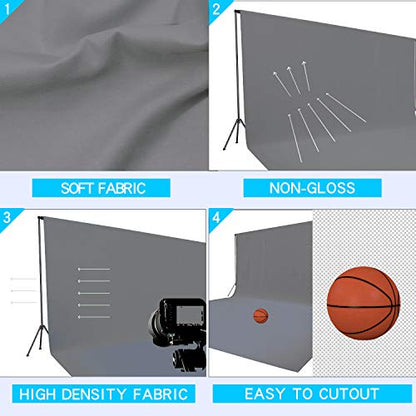 ISSUNTEX 10X24 ft Background Muslin Backdrop, Photo Studio, Collapsible High Density Screen for Video Photography and Television-Gray - color: Gray, size: 10X24 ft