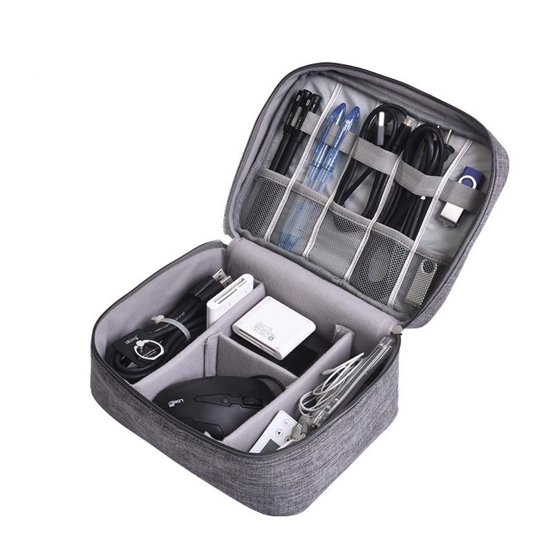 Generic Large Grey Waterproof Cable Organizer Bag for Electronic Accessories