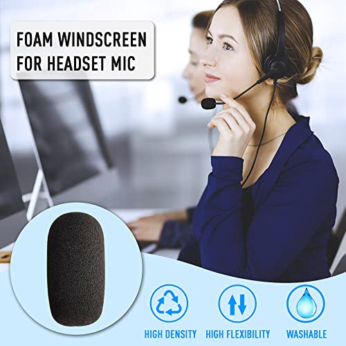 AKSONMN 10-Pack Foam Mic Covers for Wireless Laval.Operations Microphones - 1.4" Ball-Type Windscreen for Clear Audio, Fits Podcasting, Vlogging, Interviews