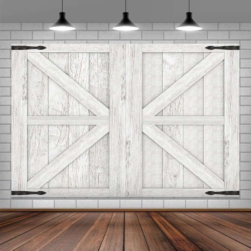Barn Door Backdrop for Photography Garage Door Photo Backdrop Wood Farmhouse for Photoshoot Background Screen Rustic Wooden Video Recording Parties Curtain 5 x 3 ft Multi3 - color: Multi3, size: 5x3ft