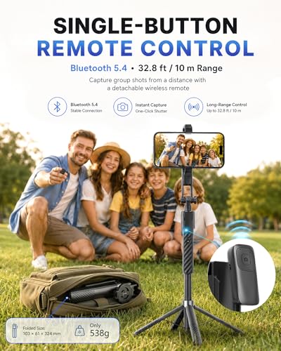 Oldshark 71" Auto Face Tracking Tripod, 1-Sec Quick Setup Magnetic Tripod for iPhone, No App Needed 360° Rotating Phone & Camera Tripod, Content Creator Essentials for TikTok YouTube - color: Black