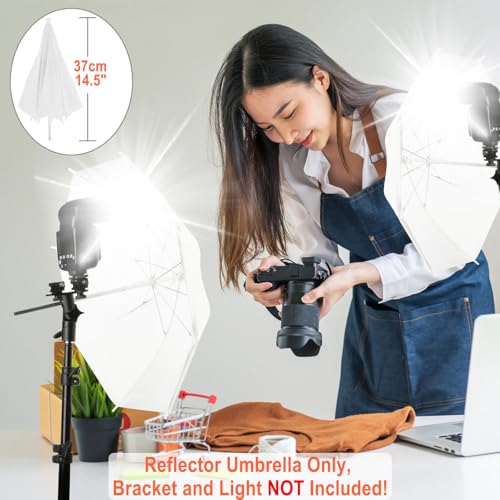 Cosmos 2 Pack Mini Photography Light Reflector Umbrella 20 Inch/ 50cm Diameter White Translucent Soft Umbrella Photography Photo Video Studio Mini Lighting Diffuser for Shooting (Bracket NOT Included)