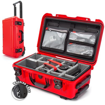 NANUK 935 Pro Photo Kit – Waterproof Travel Camera Hard Case with Padded Dividers and Wheels, 22” x 14” x 9” - Dustproof and Impact Resistant, Airline Carry-On Approved – Red | 22 X 14 X 9 in Exterior, Padded Divider Plus Lid Organizer, Nk-7 Resin, Polyur