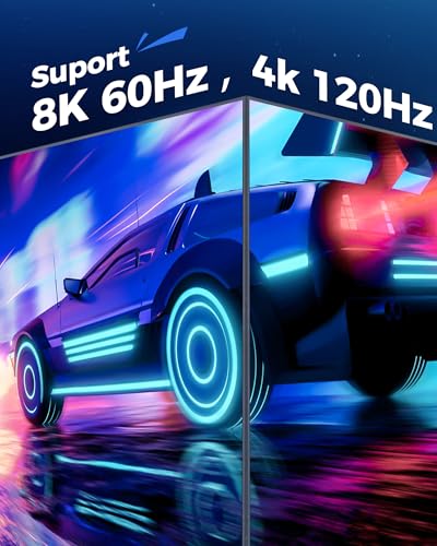 Cratree HDMI Cable 20FT Long - 8K HDMI 48Gbps High-Speed HDMI Braided,8K 60Hz 4K120Hz,HDCP 2.2&2.3, HDMI Cord Compatible with TV/PS4 /PS5 - size: 20 FT