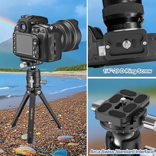 CAVIX PU-60 Aluminum Alloy Universal Arca-Swiss Quick Release Plate– Includes 1/4″-20 Screw, Compact & Lightweight (37g) for DSLR/Mirrorless, Tripods, Monopod, Gimbals & Ball Head - size: 60mm