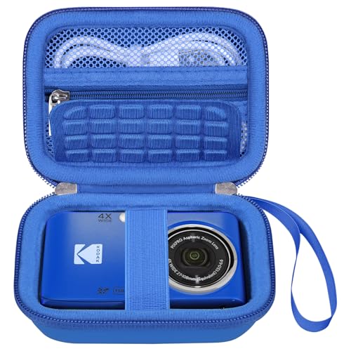 Elonbo Camera Carrying Case for KODAK PIXPRO FZ55 / FZ53 / FZ45 / FZ43 16MP Digital Camera, Vlogging Camera Storage Holder Travel Bag, Mesh Bag Fits Batteries, Cable, Memory Card, Blue - color: Blue