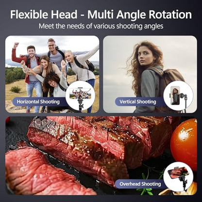 EMART 70" Flexible Phone Tripod for iPhone, Overhead Cellphone Holder &Camera Stand with Gooseneck and Remote, Selfie Stick for Video Recording, Live Streaming, Cooking, Vlogging, Fitness - size: 70in