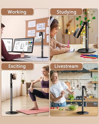 Height/Angle Adjustable Magnetic Phone Holder, 10"-25" Retractable Desk Phone Stand for Desk,720°Rotatable+180° flip, 360 Magnetic Phone Holder for Video Calls Kitchen Office Etc - style: Magnetic Style