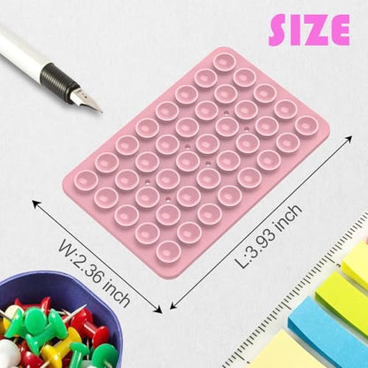Double Sided Silicone Suction Phone Holder Mount, Silicon Accessory for iPhone and Android, Hands-Free Mirror Shower Phone Holder, TikTok Videos and Selfies (Light Blue+Sand Pink) - color: Light Blue+Sand Pink