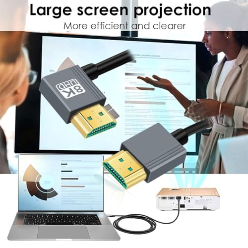 Cable HDMI 2.1 Male to HDMI Male 8K 60hz Stretch Coiled Cable Right Angled 90 Degree for HDTV Computer Laptop Monitor - style: HDMIRight Angled