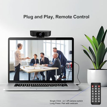 4K Webcam for PC, Ultra HD 4K 12MP Webcam with Dual Noise-Reducing Mics, PDAF Autofocus, Streaming Camera for PC, Mac, Laptop, 81° FOV, Ideal for High-end Business Meeting with Skype, Teams, Zoom - style: 4K Webcam with PDAF Fast Auto Focus
