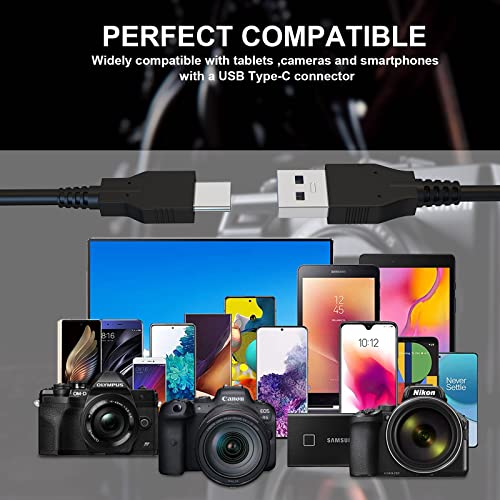 USB Type-C 3.1 Fast Charging & Sync Camera Cable Compatible with Canon EOS R3 R RP GX7 3 R5 R6,Nikon ZFC Z6 Z7 D6 D780, Olympus E-M1 Mark III Mark Ⅱ (3.3Feet,Black)