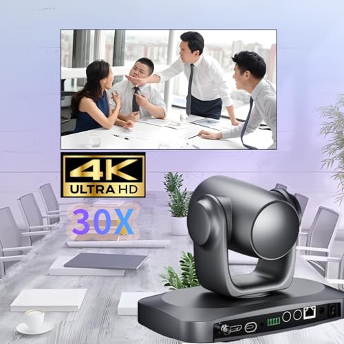 PTZ Camera 4K 30X Optical Zoom AI Auto Tracking - Professional Conference Camera with HDMI/3G-SDI/USB/POE IP Streaming for Church Worship, Education, YouTube Live, Facebook Streaming & Remote Meetings - style: 30X HDMI/SDI/USB/LAN/4K