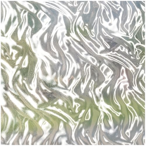rabbitgoo Frosted Glass Window Privacy Film, Wave Pattern, 35.4" x 78.7" | Decorative Cling UV Sun Blocking Decals for Home Office, Removable and Reusable - color: Rippled, size: 35.4" x 78.7"