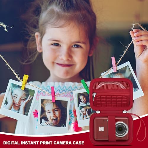 Canboc Carrying Case for Kodak PIXPRO FZ55/ FZ45 16MP Digital Camera, FZ45 Video Vlogging Camera Bag, Mesh Pocket fit Cable, SD Card, Red (Case Only) - color: Small-Red