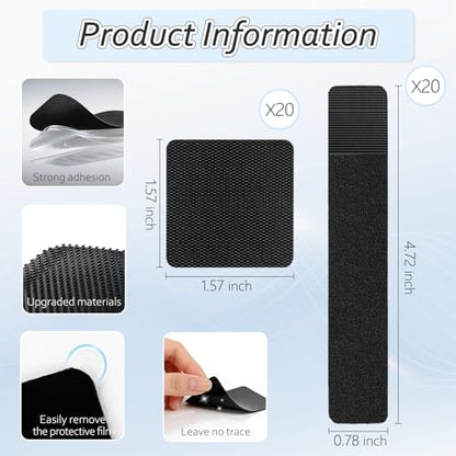 Cable Management Under Desk, Znben Detachable Cable Straps Heavy Duty Hook and Loop Cable Ties Reusable 20 Pack Black - color: Black