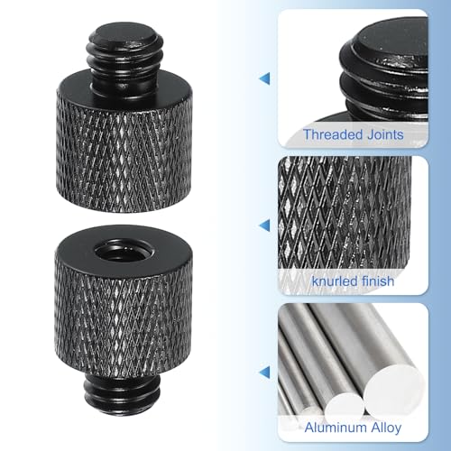 PATIKIL Tripod Screw Adapter 3/8" Male to 1/4" Female, 4 Pcs Tripod Nut Connectors Camera Mount Screw Camera Double Head Converter for Microphone Holder Magic Arms Accessories, 20 mm - size: 3/8" Male to 1/4" Female,20 mm