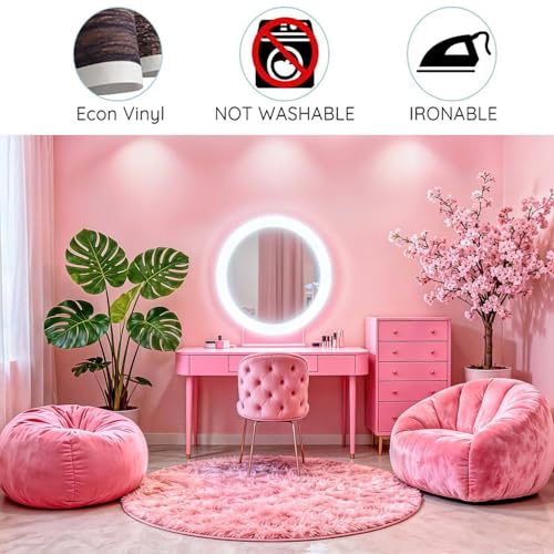 6X4ft Pink Vanity Backdrop Virtual Home Photography Background for Video Recording Live Video Zoom Calls Photo Studio Props Wall Decor Banner - size: 6X4FT