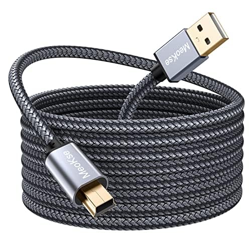 Meokse Mini USB Cable 50FT/15M Portable USB 2.0 Type A to Mini B High Speed Data Charging Cable Compatible with Hero HD, Cell Phones, MP3 Players, Dash Cams, Digital Cameras, Dash Cams - color: 50FT/15M