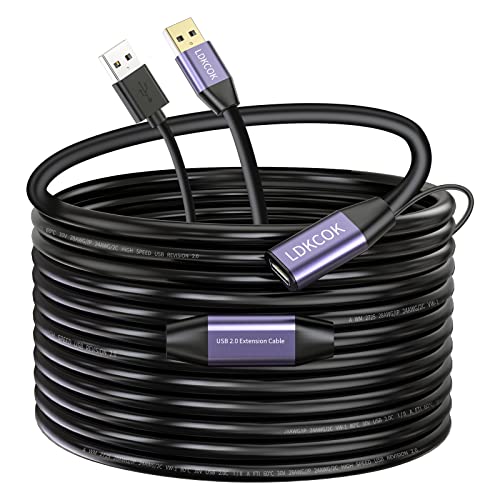 USB 2.0 Type A Male to A Female Active Repeater Extension Cable 60ft, High Speed 480 Mbps - color: Metal shell, size: 60FT