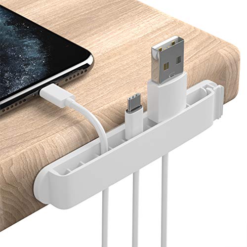 pzoz Cable Clips, 3 Pack Cord Organizer Charger Cable Management for Organizing Home Office Desk Phone Car Cable Wire, Self Adhesive Cord Holders (White) - color: White