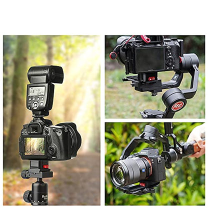 Quick Release Plate, Camera Tripod Mount Arca Swiss QR Plate Fast Claw Clamp Compatible with Canon Sony Nikon Pentax DSLR/SLR/Zhiyun/Feiyu/DJI/Moza Stabilizer, Tripod Slider Gimbal