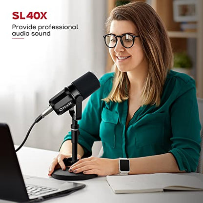 FDUCE XLR Dynamic Microphone for Vocal Recording, Podcasting, Gaming, Live Streaming&Broadcasting, All Metal Cardioid Mic, Voice-Isolating Technology SL40X - style: SL40X